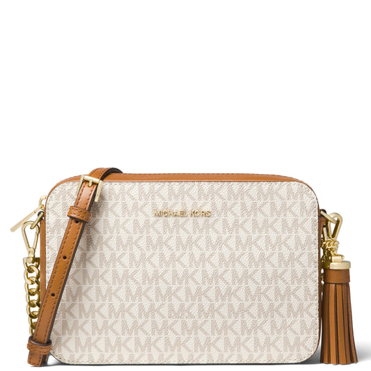 Michael Kors Jet Set Travel Crossbody Bag β Beige & Brown - Shaszelle Collection
