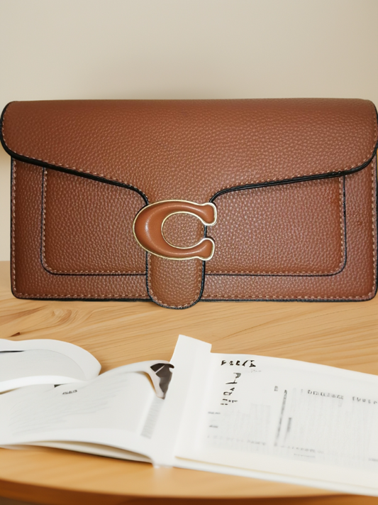 Coach Leather Crossbody Bag with Signature C Buckle - Shaszelle Collection