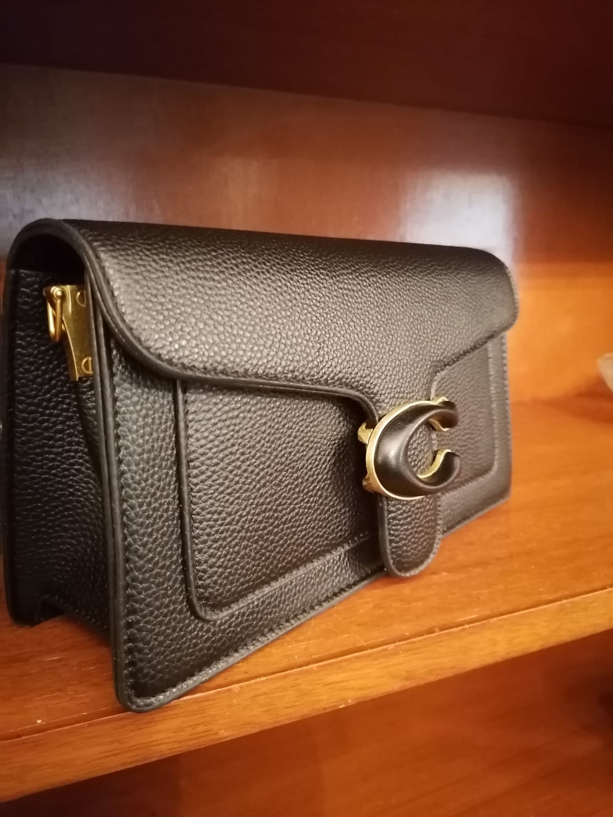 Coach Leather Crossbody Bag with Signature C Buckle - Shaszelle Collection