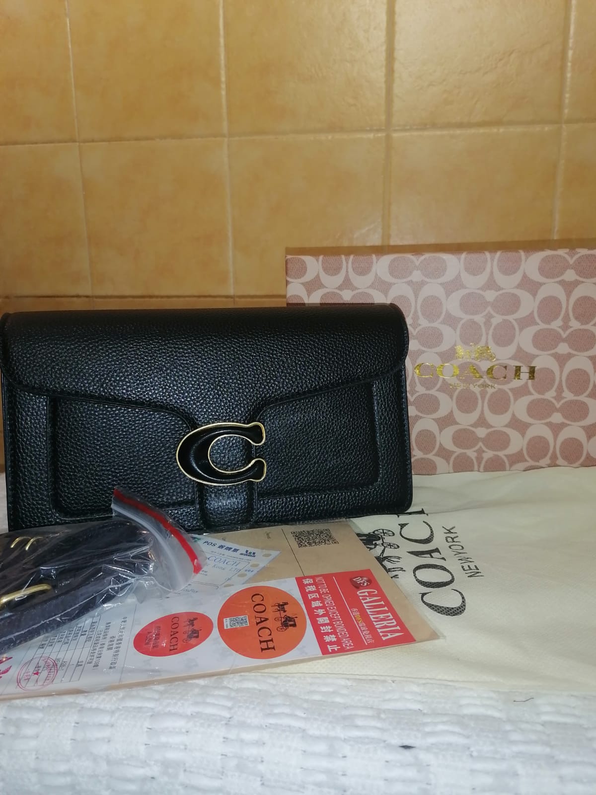Coach Leather Crossbody Bag with Signature C Buckle - Shaszelle Collection