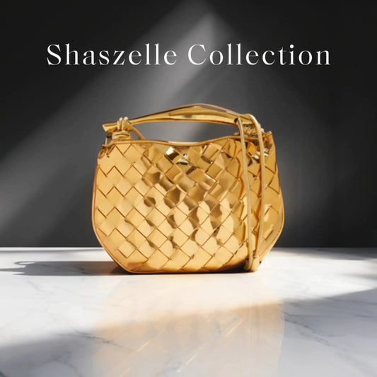 Bottega-Inspired Gold Luxe Woven Handbag
