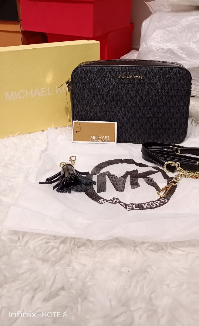 Michael Kors Jet Set Travel Crossbody Bag – Beige & Brown - Shaszelle Collection