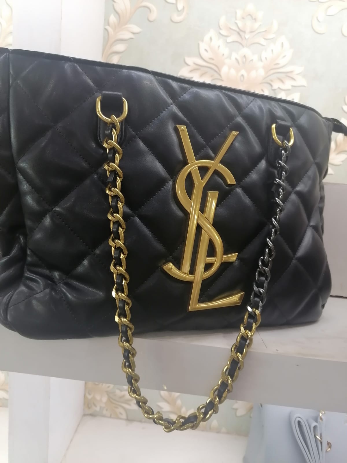 YSL Quilted Leather Tote Gold Monogram Edition - Shaszelle Collection