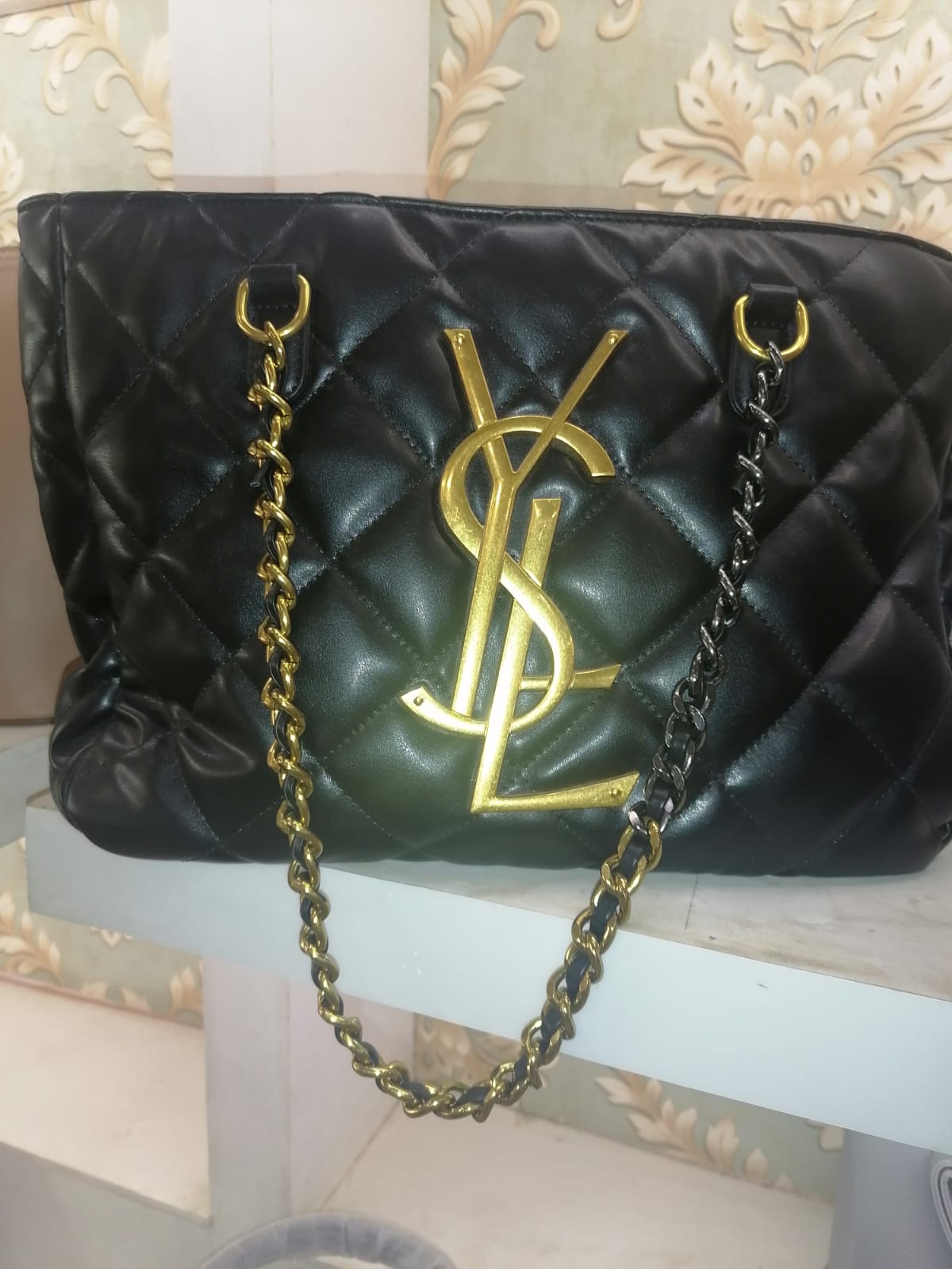 YSL Quilted Leather Tote Gold Monogram Edition - Shaszelle Collection