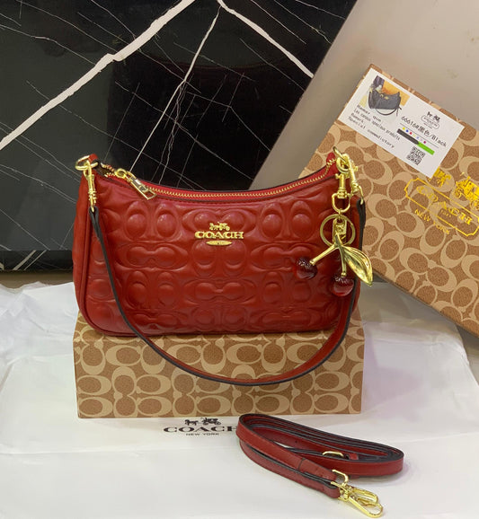 C0-ach Cherry Embossed Shoulder Bags – New Arrival 🍒